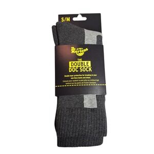 1 Pair Dr Martens Unisex The Double Doc Sock Size S/M Charcoal Cotton Blend